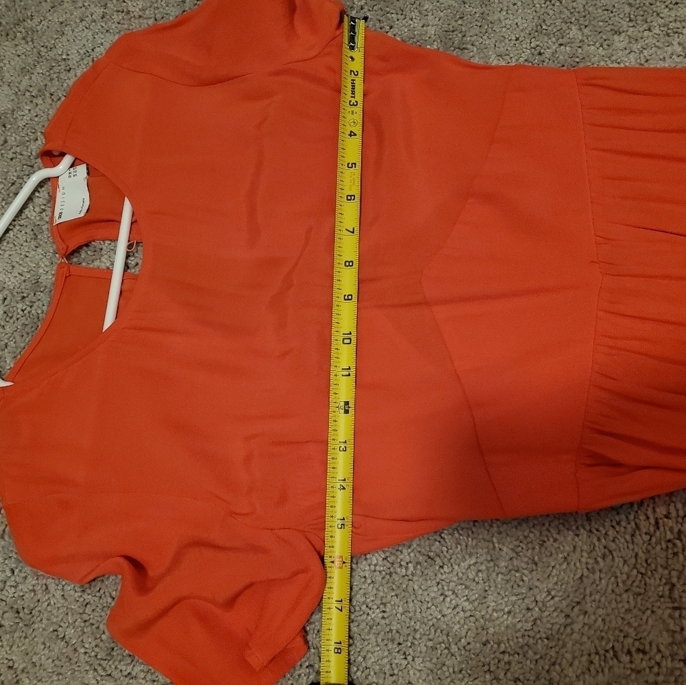 ASOS Orange Cropped Jumpsuit with Cute Cutout Back Detail and Buttons up the Top - Picture 7 of 9
